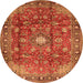 Machine Washable Persian Orange Traditional Area Rugs, wshtr2739org