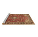 Sideview of Machine Washable Persian Brown Traditional Rug, wshtr2739brn