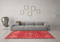 Machine Washable Persian Red Traditional Rug, wshtr2739red