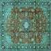 Square Persian Turquoise Traditional Rug, tr2739turq
