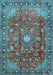 Machine Washable Persian Light Blue Traditional Rug, wshtr2739lblu