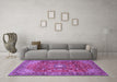 Machine Washable Persian Purple Traditional Area Rugs in a Living Room, wshtr2739pur