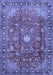 Machine Washable Persian Blue Traditional Rug, wshtr2739blu