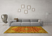 Machine Washable Persian Yellow Traditional Rug in a Living Room, wshtr2739yw