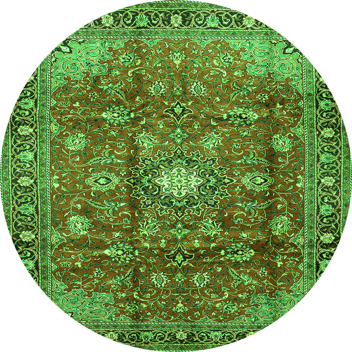 Machine Washable Persian Green Traditional Area Rugs, wshtr2739grn