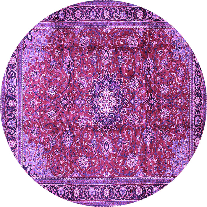 Round Persian Purple Traditional Rug, tr2739pur