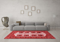 Machine Washable Persian Red Traditional Rug, wshtr273red