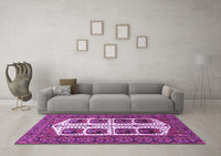 Machine Washable Persian Purple Traditional Rug, wshtr273pur