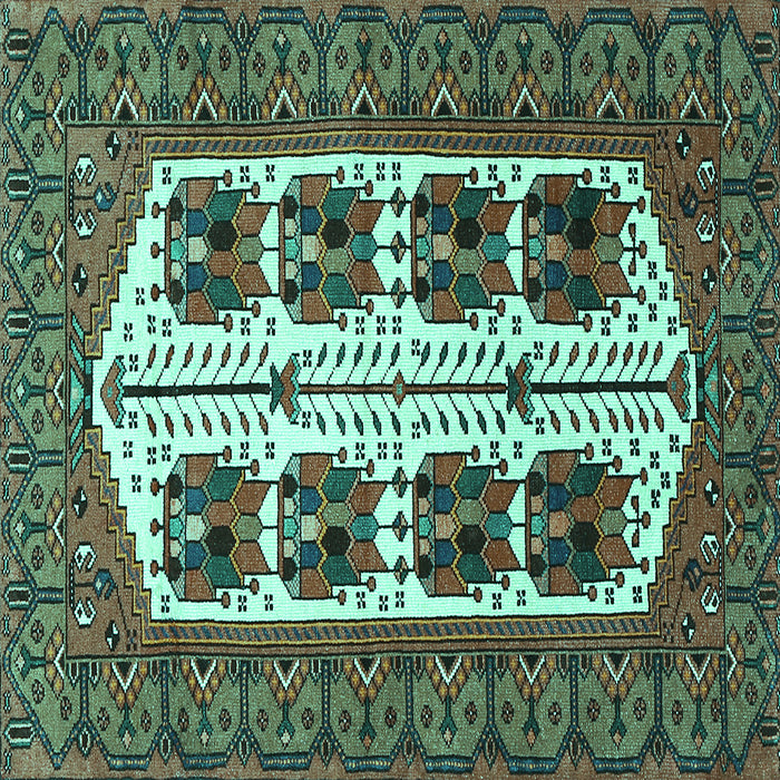 Square Persian Turquoise Traditional Rug, tr273turq