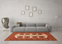 Machine Washable Persian Orange Traditional Rug, wshtr273org