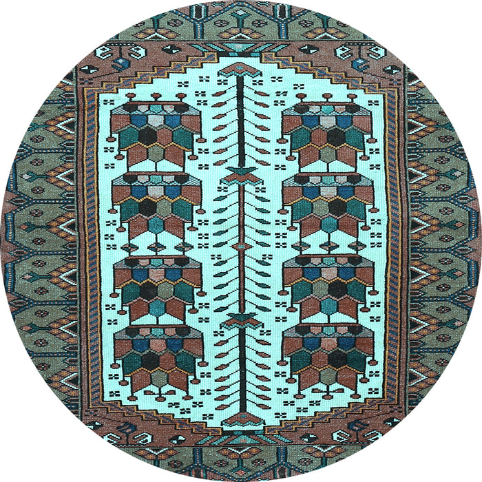 Round Persian Light Blue Traditional Rug, tr273lblu