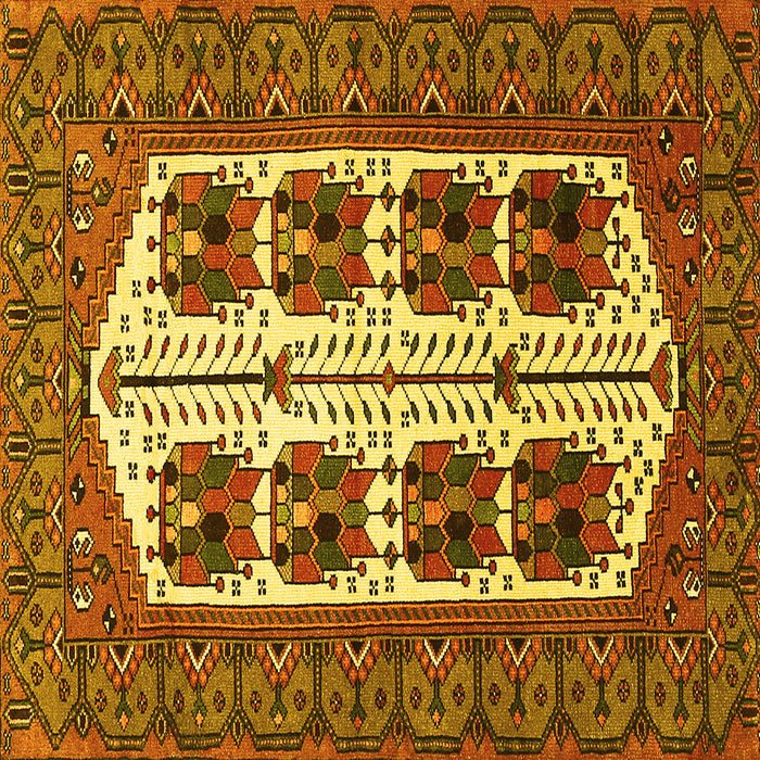 Square Persian Yellow Traditional Rug, tr273yw