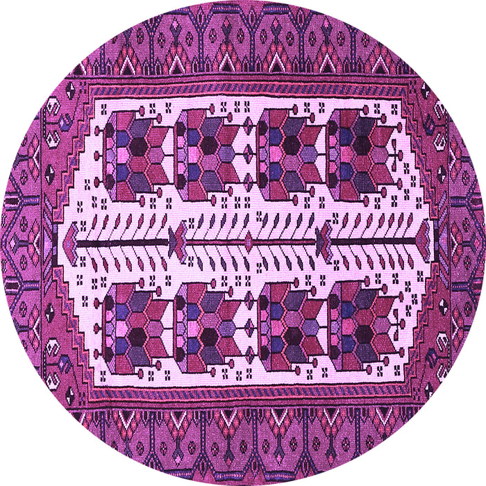 Round Persian Purple Traditional Rug, tr273pur