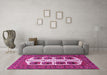 Machine Washable Persian Pink Traditional Rug in a Living Room, wshtr273pnk