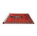 Sideview of Machine Washable Traditional Sienna Brown Rug, wshtr274