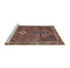 Sideview of Machine Washable Traditional Camel Brown Rug, wshtr2740