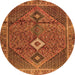 Square Persian Orange Traditional Rug, tr2740org