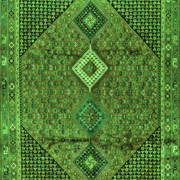 Serging Thickness of Machine Washable Persian Green Traditional Area Rugs, wshtr2740grn