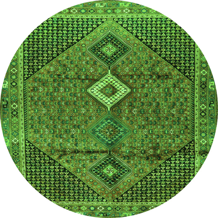 Square Persian Green Traditional Rug, tr2740grn