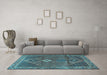 Machine Washable Persian Light Blue Traditional Rug in a Living Room, wshtr2740lblu