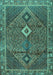 Machine Washable Persian Turquoise Traditional Area Rugs, wshtr2740turq