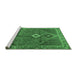 Sideview of Machine Washable Persian Emerald Green Traditional Area Rugs, wshtr2740emgrn