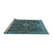 Sideview of Machine Washable Persian Light Blue Traditional Rug, wshtr2740lblu