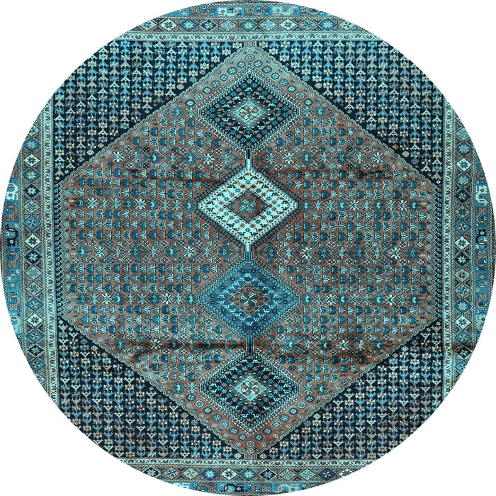 Round Persian Light Blue Traditional Rug, tr2740lblu