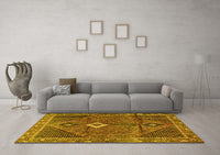 Machine Washable Persian Yellow Traditional Rug, wshtr2740yw