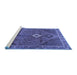 Sideview of Machine Washable Persian Blue Traditional Rug, wshtr2740blu