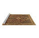 Sideview of Machine Washable Persian Brown Traditional Rug, wshtr2740brn