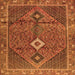 Round Machine Washable Persian Orange Traditional Area Rugs, wshtr2740org