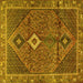 Square Persian Yellow Traditional Rug, tr2740yw