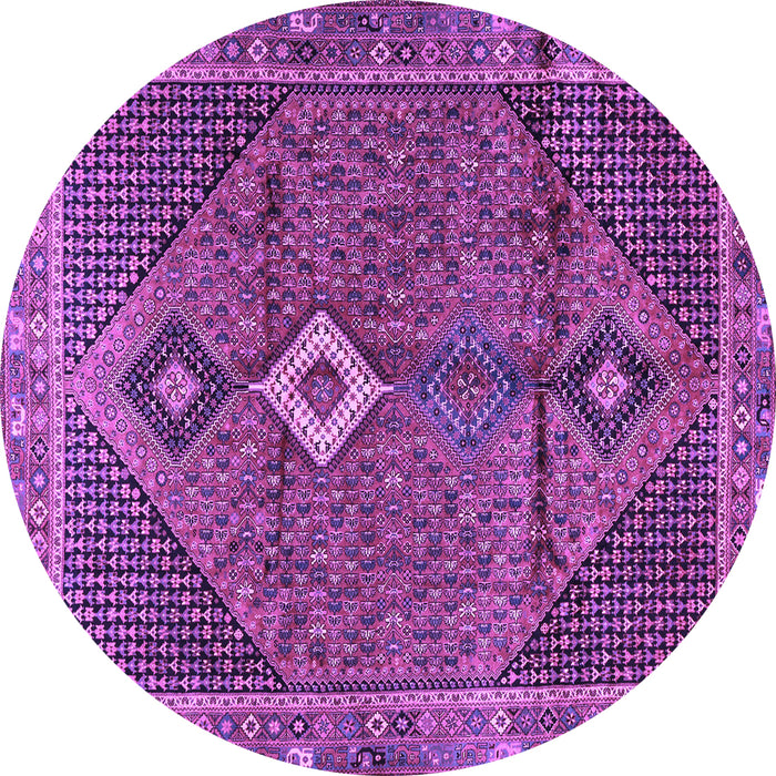 Round Persian Purple Traditional Rug, tr2740pur