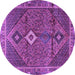 Round Persian Purple Traditional Rug, tr2740pur