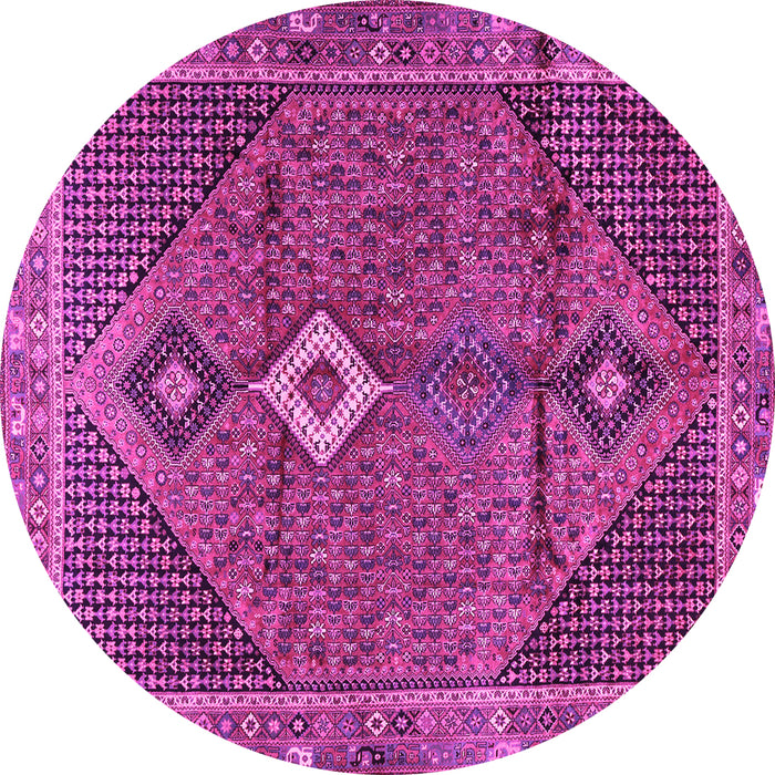 Round Persian Pink Traditional Rug, tr2740pnk