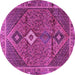 Round Persian Pink Traditional Rug, tr2740pnk