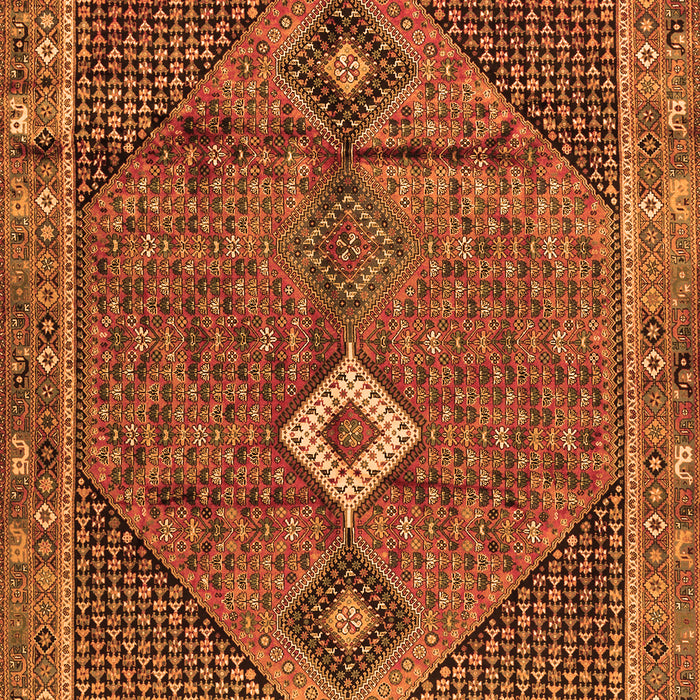 Serging Thickness of Machine Washable Persian Orange Traditional Area Rugs, wshtr2740org