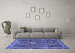 Machine Washable Persian Blue Traditional Rug in a Living Room, wshtr2740blu