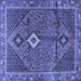 Square Persian Blue Traditional Rug, tr2740blu