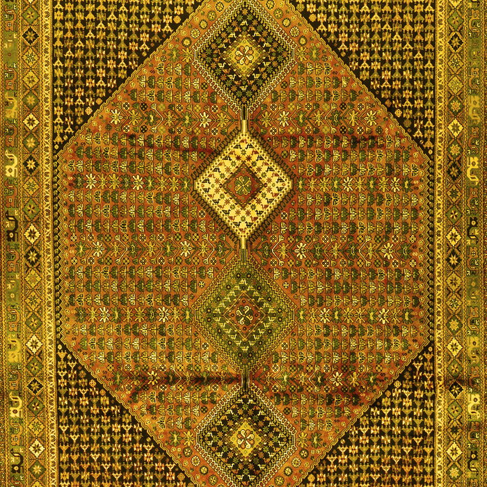 Machine Washable Persian Yellow Traditional Rug, wshtr2740yw
