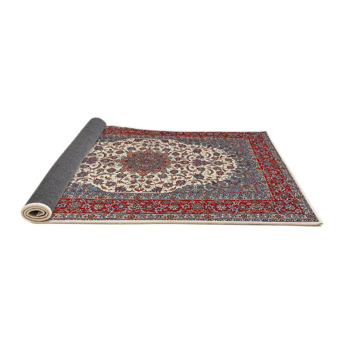 Sideview of Traditional Tan Brown Medallion Rug, tr2741