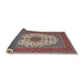 Sideview of Traditional Tan Brown Medallion Rug, tr2741