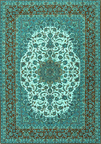 Medallion Turquoise Traditional Rug, tr2741turq