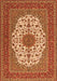 Medallion Orange Traditional Rug, tr2741org