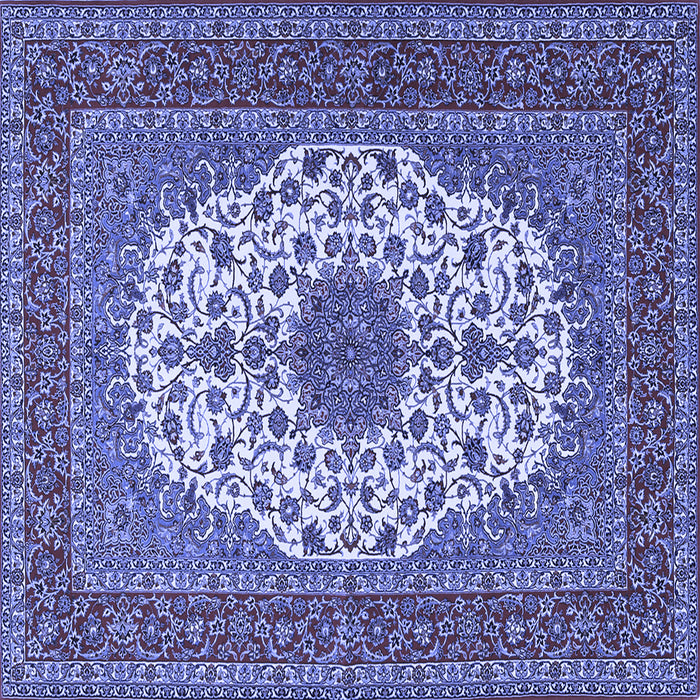 Square Medallion Blue Traditional Rug, tr2741blu