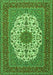 Serging Thickness of Machine Washable Medallion Green Traditional Area Rugs, wshtr2741grn