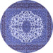 Round Medallion Blue Traditional Rug, tr2741blu