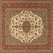 Square Medallion Brown Traditional Rug, tr2741brn