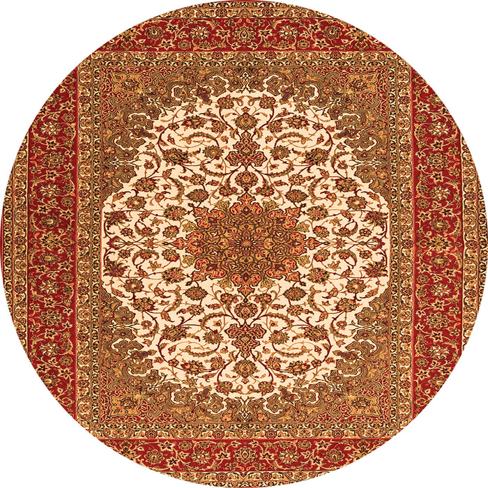 Machine Washable Medallion Orange Traditional Area Rugs, wshtr2741org